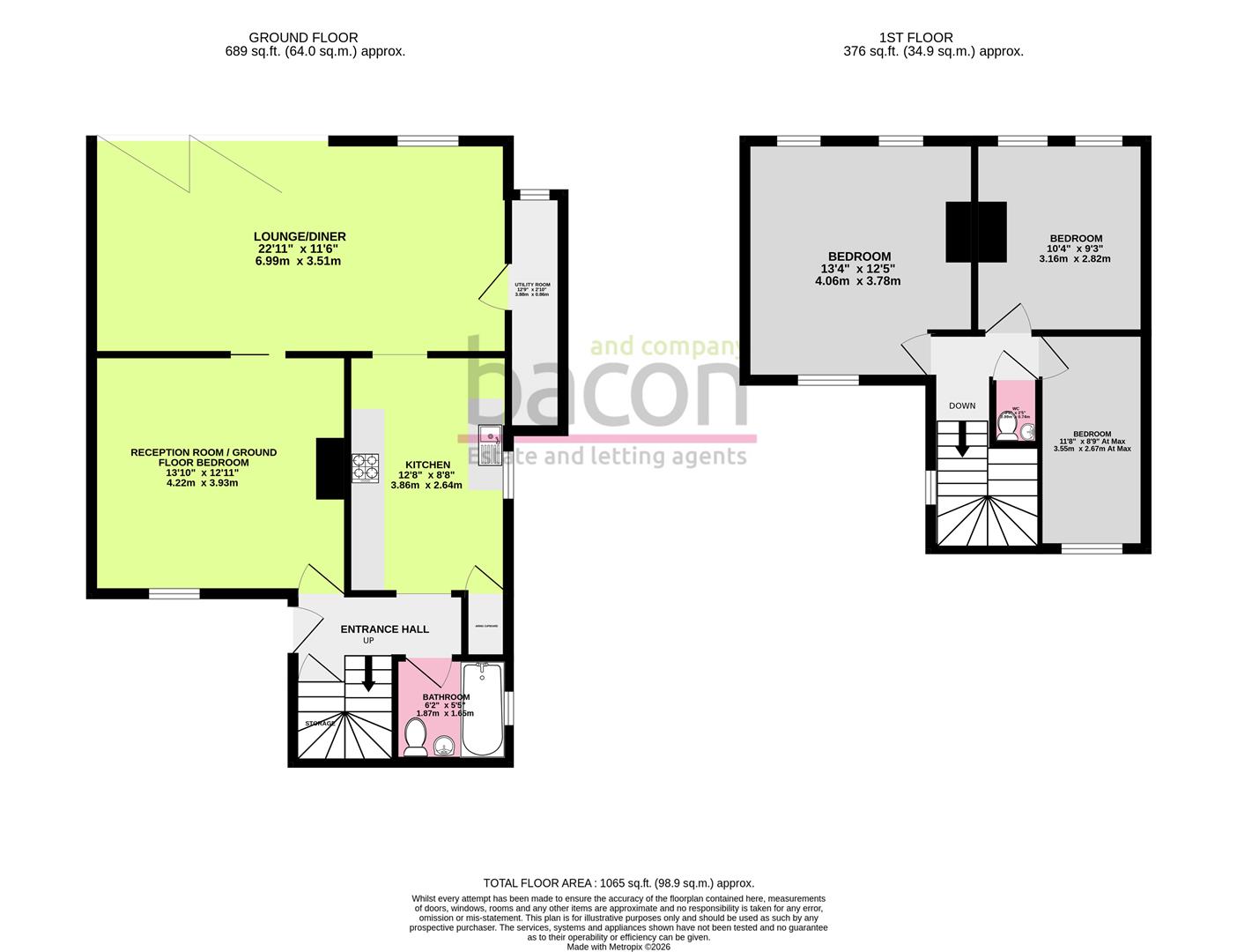 Floor Plan | House - End Terrace | Loder Gardens, Broadwater, West Sussex, BN14 7AZ | To Let